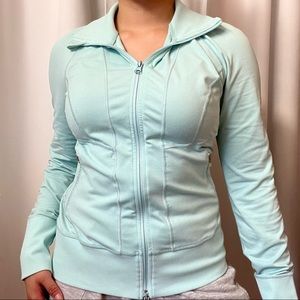 Zella Icy Bright Blue Zip Up Athleisure Exercise Jacket with Pockets Size Medium